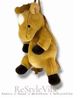 AURORA WORLD Backpack Horse Plush Vintage Adjustable Straps Zipper COLLECTABLE